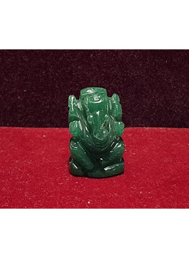 تمثال غانيش من حجر مارجاج الطبيعي 100% / تمثال غانيش من حجر الزمرد مع شهادة مختبرية، هدية مثالية (الوزن من 10 إلى 20 غرام، الحجم 28 ملم)، ماء غانغا وخشب الصندل. - Image 5